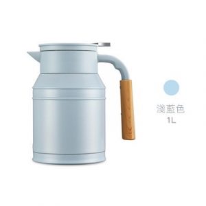 日本mosh! 復古歐風牛奶罐保溫壺1L-淺藍色